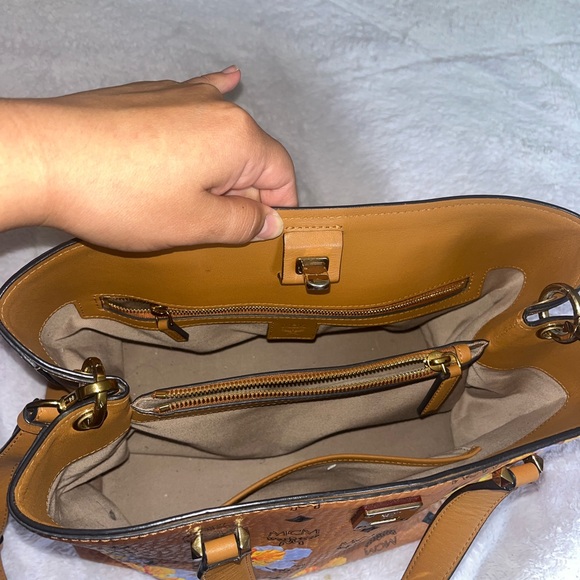 MCM Brown and Yellow Tote Bag